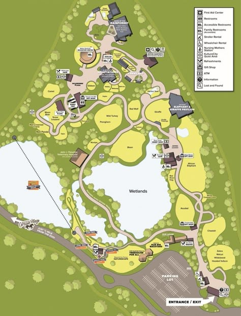 Planet Zoo Layout, Zoo Layout, Zoo Building, Roger Williams Park, Prehistoric Kingdom, Jurassic World Evolution 2, Map Brochures, Zoo Map, Planet Zoo Inspiration