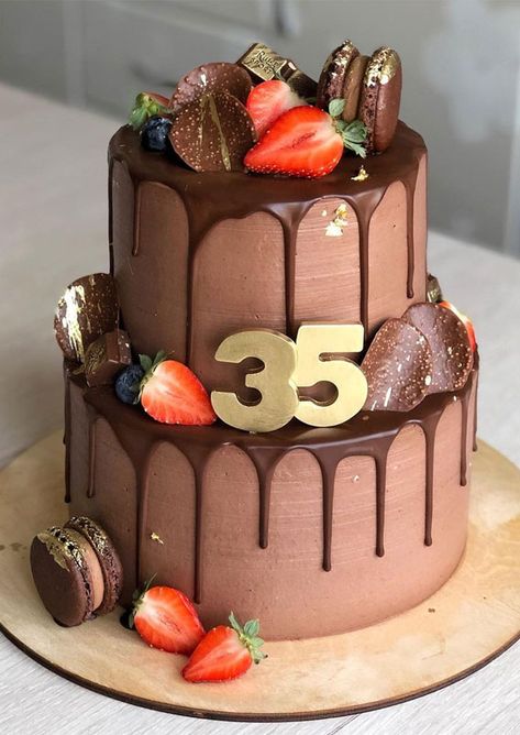 chocolate cake, 35 years old birthday cake, birthday cake 35th birthday, two tier chocolate cake 35 Year Old Birthday Cake, Two Tier Chocolate Cake, 35th Birthday Cakes, Old Birthday Cake, Tire Cake, Tooth Cake, Chocolate Cake Designs, 80 Birthday Cake, Cookie Cake Pie