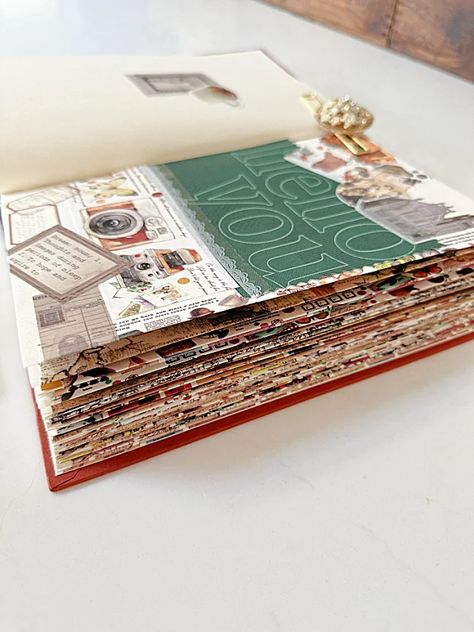 Junk journaling Diy Smash Book, Minimalist Scrapbook Ideas Simple, Smash Journal Ideas Diy, Old Book Journal Diy, Using Fabric In Junk Journals, Junk Journal Storage, Magazine Junk Journals, Making Junk Journals From Old Books, Junk Journal Photo Book