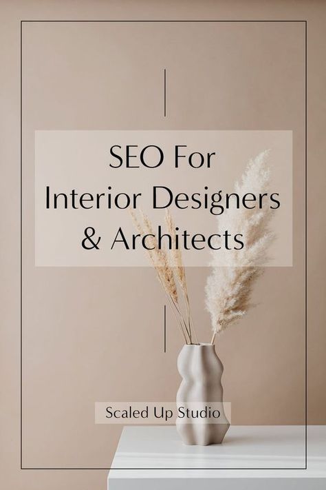 You’re a designer or architect running a business, not a digital marketing SEO expert, but since it’s you wearing all the hats, you know you have to get a grip on this website traffic thing. SEO for designers and architects isn’t different from other business websites, but one defining characteristic is they are usually image heavy and text light. So I address SEO from a designer’s perspective. #interiordesignbusiness Interior Design Logos, Interior Design Business Plan, Product Landing Page, Interior Design Basics, Learn Interior Design, Interior Design Tools, Interior Design Career, Online Interior Design Services, Interior Design Office