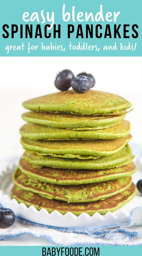 Spinach Pancakes For Baby, Banana Spinach Pancakes, Pancakes For Babies, Pancakes For Baby, Baby Led Weaning Breakfast, Spinach Pancakes, Weaning Foods, Baby Pancakes, Healthy Pancake Recipes