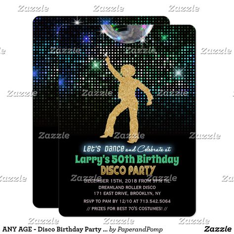 Birthday Party Disco, Disco Theme Parties, Party Disco Ball, 70s Birthday, 70s Party Theme, 70s Theme, Disco Birthday, Dance Party Invitations, Disco Birthday Party