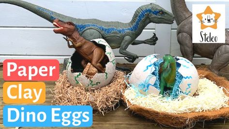 Here is another video on how to make a dino egg with paper - this time we are giving the paper mache clay a go. This is our third video from the "How to make a dinosaur egg out of paper" series. Paper mache clay is a child safe mixture mad out of disolved paper and flour. In this video i'm goi g to show you how to make the paper mache clay step by step. I'm trying both shreded paper and newspaper. And to be honest i like the dino eggs out of both of these clays. #DIYDinoEggs #HowToMake DinoEggs Diy Dinosaur Eggs, Clay Step By Step, Make A Dinosaur, Dinosaur Projects, Diy Dinosaur, Paper Mache Eggs, Making Paper Mache, Dino Eggs, Dinosaur Egg