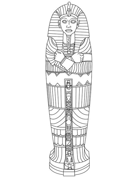 Hurry up and color these pages and see parts of the world of ancient Egypt unfold before your eyes. Description from bestcoloringpagesforkids.com. I searched for this on bing.com/images King Tut Sarcophagus, Ancient Egypt Crafts, Ancient Egypt For Kids, Egyptian Crafts, Ancient Egypt Projects, Egypt Crafts, Starověký Egypt, Egypt Project, Ancient Pyramids