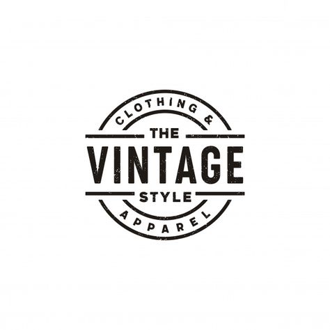 Vintage Logo Design Clothing, Vintage Clothing Brand Logo, Vintage Clothing Store Logo, Vintage Clothes Shop Logo, Retro Badge Logo, Vintage Style Logo, Vintage Inspired Logo, Retro Logo Design Vintage Labels, Circular Logo Design Inspiration