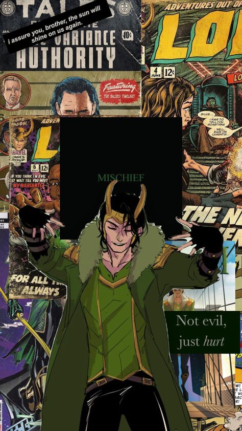 Loki Themed Wallpaper, Loki Comic Wallpaper, Loki Comic Art, Loki Wallpaper Aesthetic, Loki Comic, Comic Book Wallpaper, Page Logo, Loki Poster, Marvel Pfp