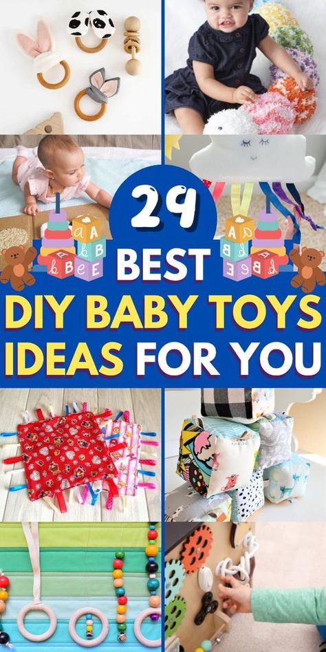 Keep your baby entertained with these fun and easy-to-make DIY toys! Taggies For Babies Diy, Diy Felt Toys For Babies, Homemade Toys For Babies, Diy Baby Toys 9-12 Months, Diy Baby Toys 0-3 Months, Diy Baby Gifts Homemade, Lovevery Diy, Baby Ideas Diy, Handmade Toys For Kids