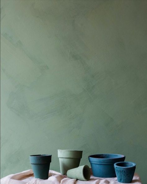 Eucalyptus Green Color Trend 2021-2022 in interiors and design Modern Limewash, Green Color Trends, Wash Walls, Lime Wash Walls, Limewash Walls, Green Wall Color, Wall Trends, Lime Wash, Limewash Paint