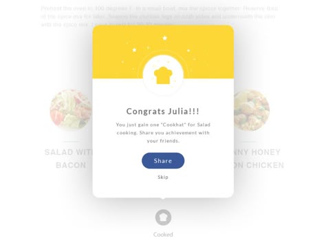 Cooked Pop Up for culinary website by Nick Buturishvili for Leavingstone Pop Up App, Cooking Websites, Light Diet, Ui Ux 디자인, Card Ui, Pop Up Window, Mobile Ui Design, App Interface, Ui Design Inspiration