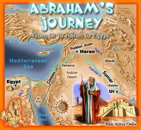 Abraham's Journey from Ur of the Chaldees to Haran to Canaan and to Egypt: Geography For Kids, Learn The Bible, Bible Mapping, Bible Topics, Ancient Mesopotamia, Bible History, Childrens Bible, Bible Activities, Religious Education