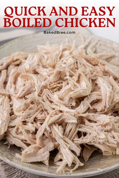 How Long To Boil Chicken Breast, Boiling Chicken To Shred, How To Boil Chicken, Boiled Chicken Breast Recipes, Boil Chicken Breast, Simple Chicken Meals, Boil Chicken To Shred, Boiling Chicken, Chicken Recipes Simple