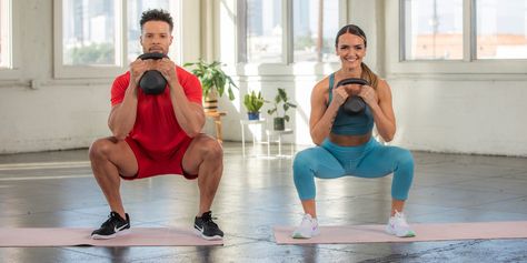 Watch Now: A Kettlebell Cardio Workout That’s Filled With Low-Impact Moves | SELF Kettlebell Core Workout, Kettlebell Ab Workout, Kettlebell Core, Cardio Workout Video, Kettlebell Abs, Plank Shoulder Taps, Kettlebell Cardio, Jogging In Place, Stability Ball Exercises