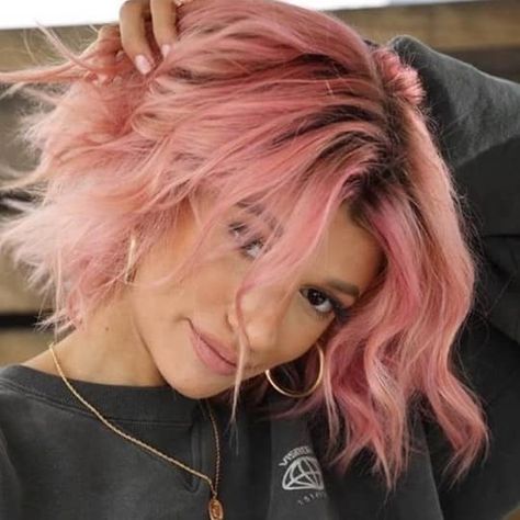 Pink Short Hair, Spring Hair Color Trends, Short Dyed Hair, Light Pink Hair, Pink Hair Dye, Pastel Pink Hair, Dyed Hair Inspiration, Spring Hair Color, Hair Color Pink