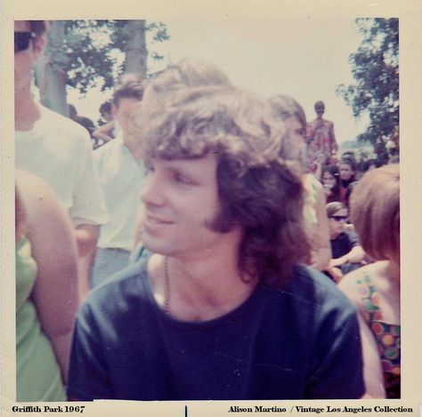 from  Vintage Los Angeles      A rare snap shot and a rare smile of Jim Morrison at Griffith Park in 1967. I obtained this photo while working on a Doors project years ago. It was never used so I'm posting it here for the first time. I can't think of a better place to share it. — Ray Manzarek, The Doors Jim Morrison, The Doors Of Perception, Riders On The Storm, Griffith Park, Swinging Sixties, Vintage Los Angeles, American Poets, Light My Fire