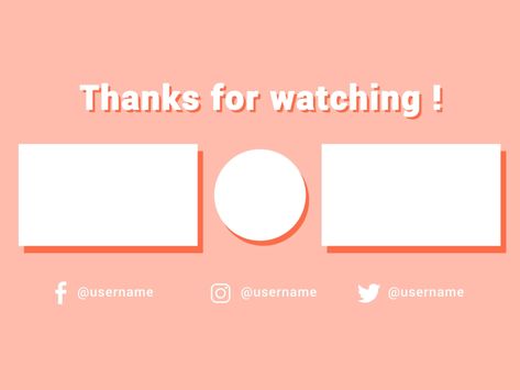 Clean Minimal Tumblr Style YouTube Endscreen Template by LetUsCreateSomething on Dribbble Endscreen Youtube Template, Like Gif Youtube, Vlog Intro Gif, Thanks For Watching Images, Cute Intros For Youtube, Outro Template For Youtube, Youtube Intro Ideas, Youtube Outro Template, Cute Youtube Banner