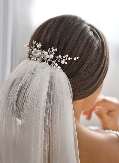 Bride Hairstyles With Veil Updo, Veil Under Bun, Low Bun Wedding Hair With Veil, Low Bun With Veil, Bun With Veil, Bun Wedding Hair, Flexi Rod Curls, Bride Hairstyles With Veil, Low Bun Wedding Hair