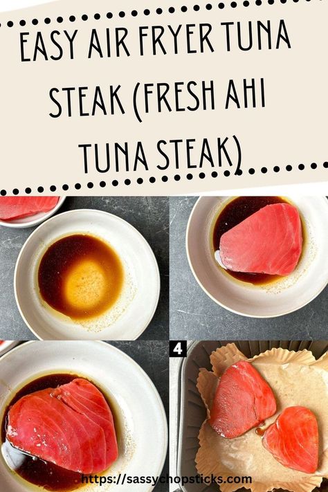 This air fryer tuna steak recipe is easy and perfect for busy weeknights. You can enjoy a delicious air-fried tuna steak meal in no time. Air Fryer Tuna Steak, Fresh Tuna Steak Recipes, E2m Recipes, Air Fryer Tuna, Tuna Steak Recipe, Ahi Tuna Steak, Tuna Steak Recipes, Tuna Steak, Fresh Tuna