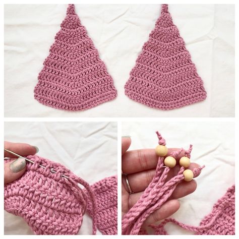 Classic Triangle Bikini Top – Free Crochet Pattern – Noelebelle Crochet Crochet Bra Top Bikinis, Crochet Bikinis Free Patterns, Triangle Top Crochet, Crochet Triangle Top, Crochet Swimsuits Pattern, Crochet Swimwear Pattern, Triangle Crochet, Clothing Crochet, Crochet Swimsuit