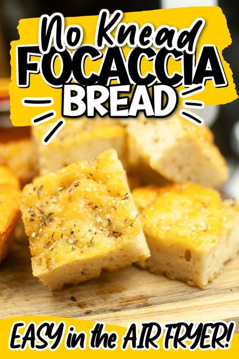 This homemade focaccia bread is ridiculously simple to make in the air fryer and is an easy recipe for beginner bakers. The no knead dough comes together fast and makes a perfectly chewy and crispy small batch of bread. Serve as a snack or side dish. Bread Air Fryer, Homemade Focaccia Bread, Homemade Focaccia, Side Dishes For Chicken, Seasoned Veggies, Knead Bread, Easy Recipes For Beginners, Side Dishes Recipes, Focaccia Bread