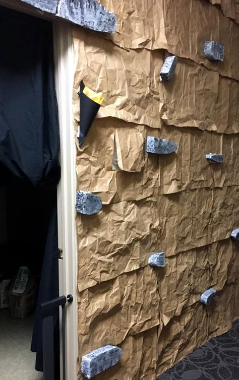 The rock wall above was created for Nazareth VBS at the First Baptist Church in Tuscola, TX. It's amazing to think that the wall a... Nazareth Vbs, Fake Rock Wall, Cave Quest Vbs, Walls Of Jericho, Lifeway Vbs, Journey To Bethlehem, Fake Rock, Time Stone, Vbs Themes