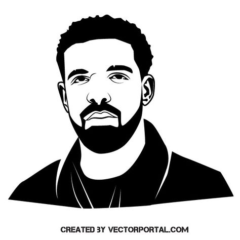 Drake Stencil, Drake Silhouette, Drake Cartoon, Black Man Silhouette, Drake Drawing, Drake Art, Fashion Sketch Template, Drake Photos, Man Silhouette