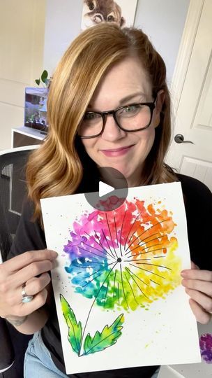 345K views · 49K reactions | My beginner watercolor class is linked on my page! I can’t tell you how many times I’ve painted this same dandelion puff in watercolor and it always comes out a little different and it always makes me happy 😊 #easyart #kidart #watercolorbasics #learnwatercolor 

Supplies are in my shop!
24 color student watercolor set
Size 8 round brush 
Artist tape 

Canson watercolor paper 
Sharpie | Andrea Nelson | andrea.nelson.art · Original audio Watercolor For Kindergarteners, Water Color Kids Activities, Art Class Painting Ideas, Simple Watercolour Ideas For Beginners, Watercolor Art Idea, Andrea Nelson Art Watercolor, Painting For Seniors, Kindergarten Painting Ideas, Kids Watercolor Painting Ideas