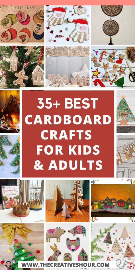 Cardboard is very sustainable and eco-friendly because it is reusable on an average of more than five times. So keep your kids engaged in cardbaod crafts projects to make their weekends more interesting and funny. Here are some ideas to make amazing cardboard crafts for fun, decoration, kids, adults. Click here for more stunning DIY cardboard crafts for fun, cardboard craft for decoration, cardboard crafts organiser, cardboard craft for kids and adults. Cardboard Box Decor, Kids Cardboard Crafts, Makedo Cardboard Projects, Cardboard Box Crafts For Adults Diy, Card Board Craft Ideas, Christmas Cardboard Crafts, Makedo Ideas, What To Make Out Of Cardboard, Cardboard Roll Crafts