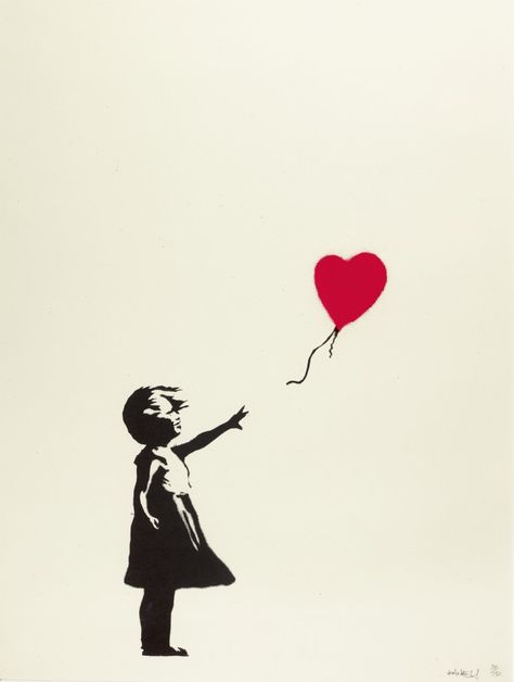 Girl With Balloon, Banksy Artwork, Art Motivation, Street Art Banksy, Its A Girl Balloons, 26 March, Banksy Graffiti, Banksy Art, Desenho Tattoo