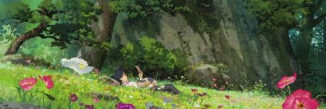 Ghibli Twt Header, Studio Ghibli Banner Aesthetic, Twitter Header Photos Ghibli, Studio Ghibli Twitter Banner, Anime Notion Banner, Ghibli Aesthetic Header, Ghibli Twitter Banner, Studio Ghibli Notion Header, Ghibli Notion Cover