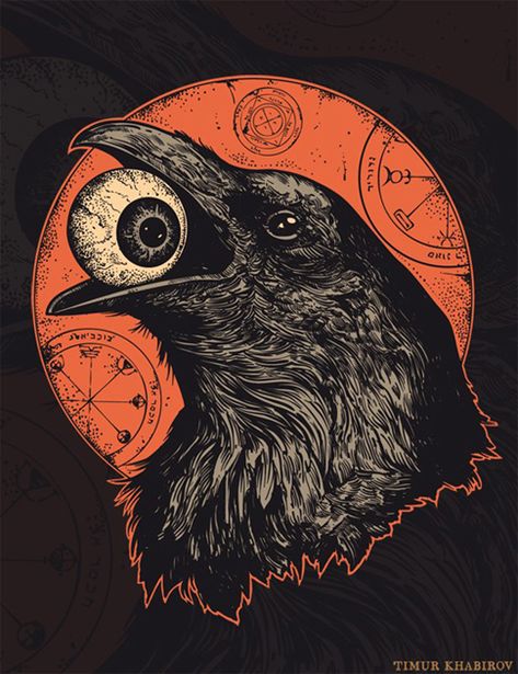 Rabe Tattoo, Arte Grunge, Crow Art, Raven Art, Dark Artwork, Grunge Art, Occult Art, Dark Art Drawings, Scary Art