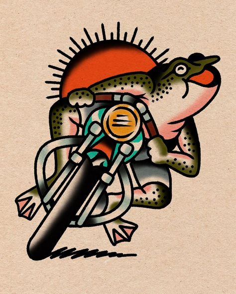 American Traditional Tattoos Motorcycle, Motorcycle Flash Tattoo, Neo American Traditional Tattoo, Born To Be Wild Tattoo, Neo Traditional Flash, Neo Traditional Tattoo Flash, Traditional Tattoo Designs, Cool Traditional Tattoos, Traditional Style Tattoos