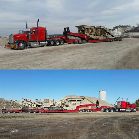 Kenworth W900L Heavy Haul with Rock Crusher Heavy Haul Trucks, Heavy Haul, Kenworth W900, Super Duty Trucks, Heavy Construction Equipment, Custom Trailers, Train Truck, Custom Big Rigs, Road Train