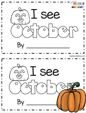 MINI BOOK - I see October emergent reader for kindergarten and pre-k reading groups - october literacy centers try FREE printables and ideas for reading #kindergarten #october #prek #preschool October Math, October School, October Activities, Halloween Kindergarten, Fall Kindergarten, Kindergarten Lesson Plans, Halloween Preschool, Fall Preschool, Kindergarten Lessons