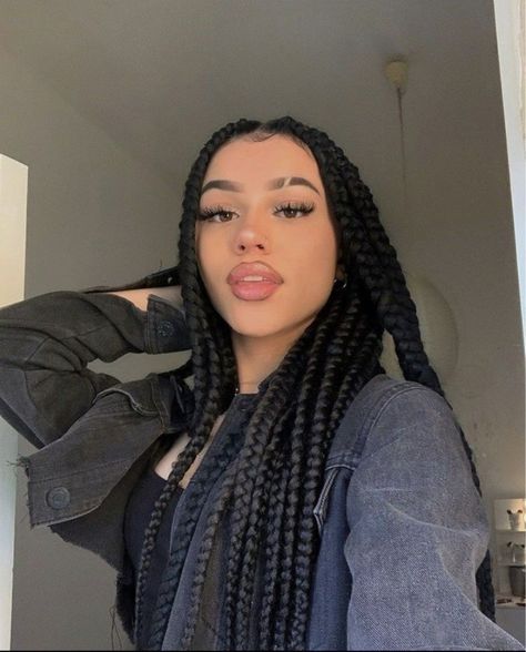 Braids On Hispanic Women, Braided Hairstyles Mexican, Chunky Braids, Cute Box Braids, Rhea Ripley, Braids Hairstyles Pictures, Cute Box Braids Hairstyles, Pretty Braided Hairstyles, Hairdos For Curly Hair