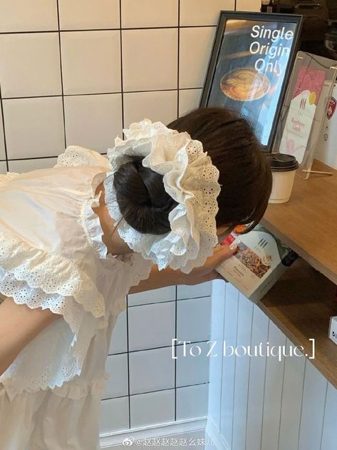 Thai Hair Accessories, Large Intestine, Tie Headband, Lace Hair, Hair Rings, Diy Hair Accessories, Aesthetic Hair, Scrunchie Hairstyles, Hair Tie