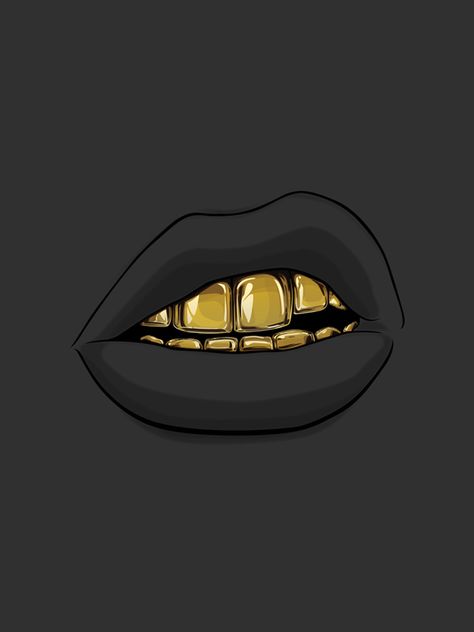 Goldie by Gerrel Saunders Gold Teeth, Cover Art, Lips, Gold, Black, Art