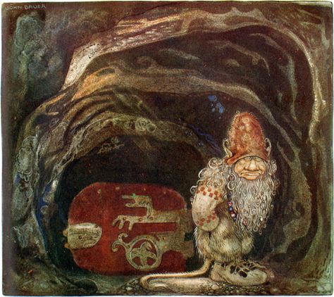 John Bauer: 'När Trollmor skötte Kungens Storbyk'   From 'Bland Tomtar och Troll', 1914 John Bauer, Arthur Rackham, Fantasy Magic, Fairytale Illustration, Fairytale Art, Book Illustrations, Folk Tales, Children's Book Illustration, Book Illustration