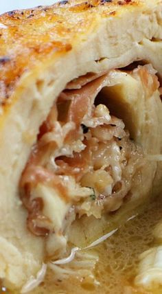 lled Chicken Saltimbocca in White Wine Sauce Chicken Rollatini With Prosciutto, Chicken Prosciutto Roll Ups, Chicken Saltimbocca Recipe Prosciutto, Chicken Prosciutto Recipes, Saltimbocca Chicken, Chicken Rollatini, Chicken Roulade, Saltimbocca Recipe, Dinner Italian