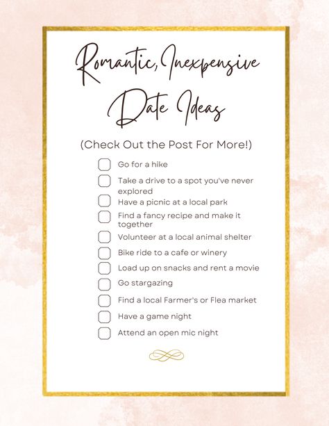 Dating doesn't have to be super expensive. In fact, the cheapest date ideas are often the most fun and engaging. In this post, I go over 15 of my favorite low-cost, romantic date ideas and provide resources to make your dates as fun and unique as possible. Read on for more! #DateIdeas #InexpensiveDateIdeas #RomanticDateIdeas #UniqueDateIdeas Low Budget Date Ideas, Budget Date Ideas, Inexpensive Date Ideas, First Date Rules, Inexpensive Date, Winter Date Ideas, Cheap Date Ideas, Unique Date Ideas, Open Mic Night