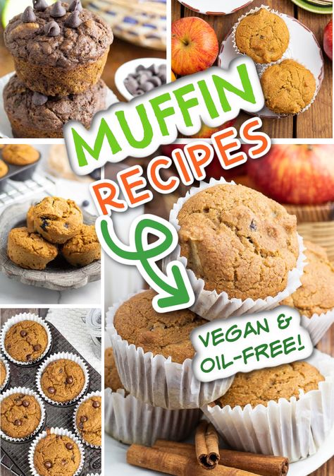 7 Healthy Muffin Recipes - EatPlant-Based Wfpb Breakfast, Vegan Chocolate Chip Muffins, Vegan Muffin, Easy Vegan Breakfast, Dairy Free Muffins, Vegan Breakfast Options, Breakfast Scramble, Vegan Chocolate Cupcakes, Vegan Blueberry Muffins