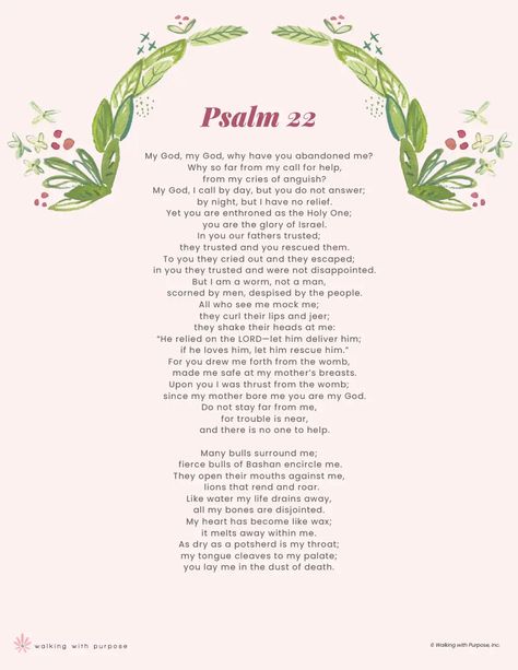 1.1.10 WWP Psalm 22 Printable.pdf - Google Drive Framed Scripture Art, Bible Study Plan, Free Scripture Printables, God Spirituality, Free Download Printables, Psalm 22, Prayer For My Children, End Times Prophecy, Bible Study Plans