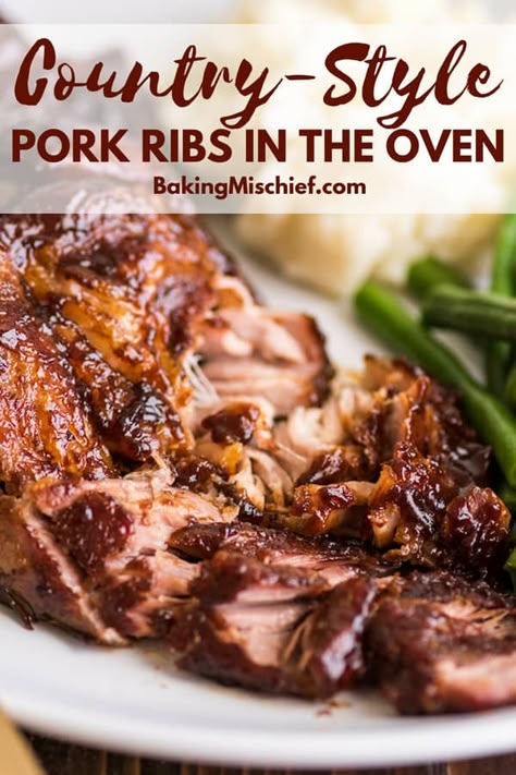 The Best Pork Ribs Recipe, Country Ribs Dinner, Paleo Country Style Pork Ribs, Ah So Sauce Pork Ribs, How To Make Ribs Tender, Tender Pork Ribs In Oven, Country Spare Ribs In The Oven, Bbq Spare Ribs In The Oven Country Style, Country Style Spare Ribs Recipe