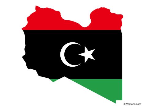 Flag Map of Libya | Free Vector Maps Libya Map, Libya Flag, Outline Format, African Flag, Flag Vector, Drawn Map, County Map, Church Graphic Design, Flag Art