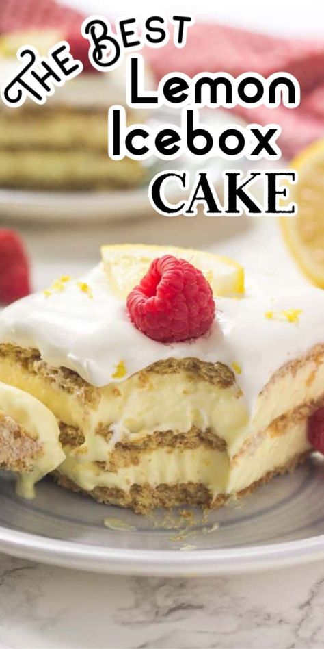 Graham Cracker Dessert, Lemon Icebox Cake, Lemon Whipped Cream, Cracker Dessert, Icebox Desserts, Icebox Cake Recipes, Recipe For Summer, Dessert Oreo, Lemon Dessert Recipes