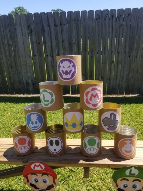 Super Mario Outdoor Games, Mario Party Ideas Games, Super Mario Birthday Pictures, Mario Birthday Crafts, Super Mario Brothers Movie Party, Mario Birthday Party For Adults, Mario Party Mini Games Diy, Super Smash Bros Party Games, Mario Kart Games Party Ideas