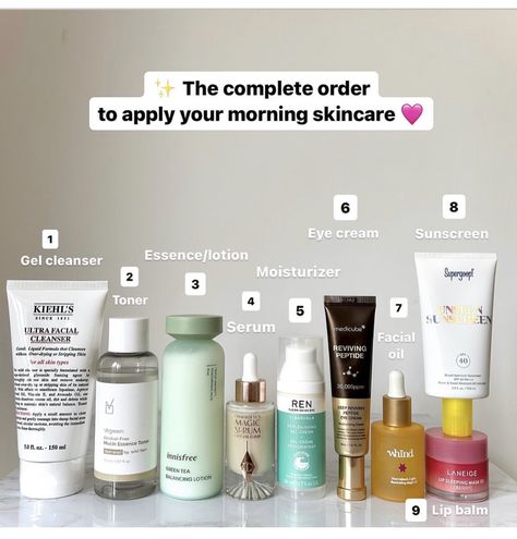 Korean Skincare Order Of Application, Skincare Order Of Application, Facial Wrinkles Remover, Best Facial Products, Face Skin Care Routine, Skincare Order, Facial Wrinkles, Morning Skincare, Face Products