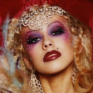 Christina Aguilera Lady Marmalade, Burlesque Makeup, Rouge Makeup, Carnival Makeup, Theatrical Makeup, Fx Makeup, Celebrity Tattoos, Natural Eye Makeup, Fantasy Makeup