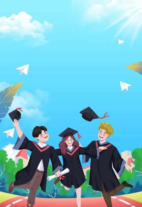 Cartoon Graduation, Graduation Cartoon, Season Background, Youth Photos, Travel Creative, Seasons Posters, Computer Basic, Header Banner, Simple Cartoon