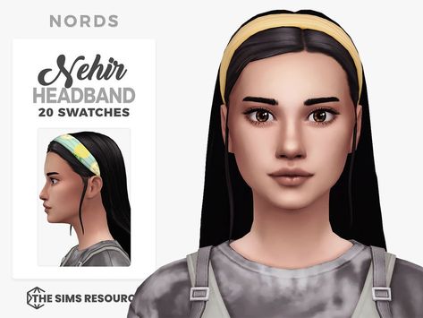 The Sims Resource - Nehir Headband Overlay Sims 4 Headband Accessories, The Sims 4 Cc Headband, Headband Sims 4 Cc, Sims 4 Headband Cc, Sims 4 Cc Headband, Sims 4 Headband, Sims 4 Challenges, Blue Headband, Band Kid