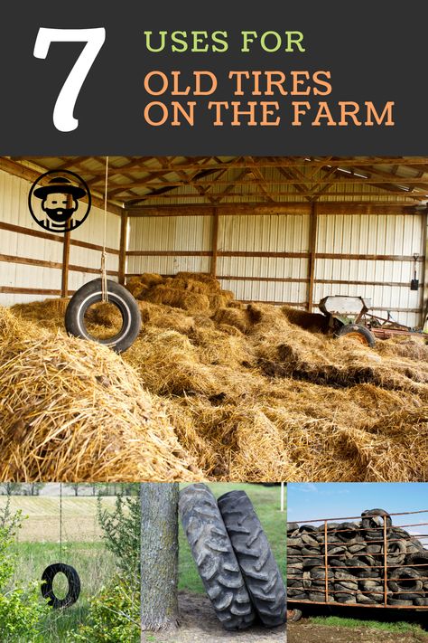 Farm Repurpose Ideas, Diy Farm Hacks, Farm Equipment Agriculture, Old Tire Projects, Tractor Tire Ideas, Uses For Old Tires, Blended Roots, Old Farm Tools, Repurposed Tires